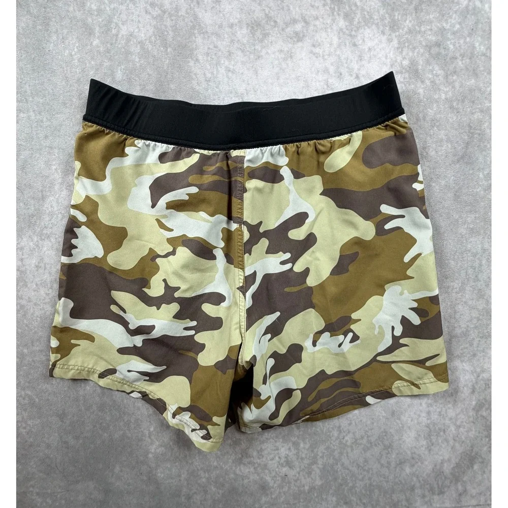 TacHuntFish Mens Medium Athletic Shorts Desert Camo 6 Inch Inseam Hunting
